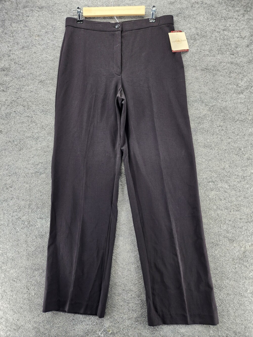 Covington Pants Womens 8 Straight Leg Slimming Black High Rise